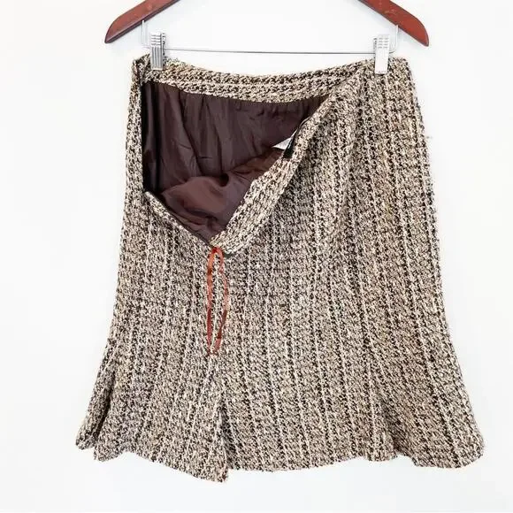 Jones New York Brown Tan Mini Fit and Flare Skirt - Picture 8 of 13